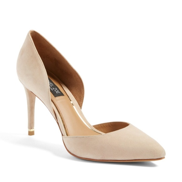 New RACHEL ZOE Suede Pump Metallic Heel 11=10 Nude - Picture 2 of 14